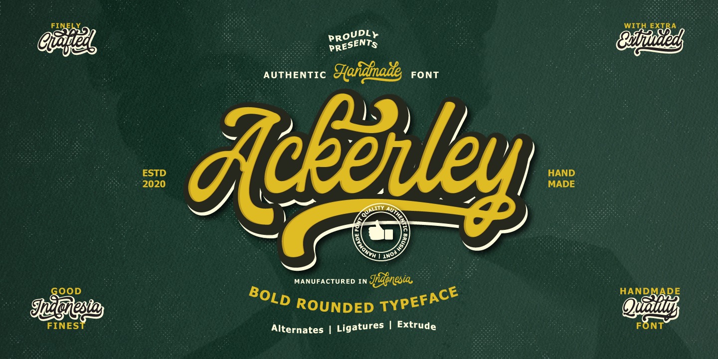 Пример шрифта Ackerley Script #1